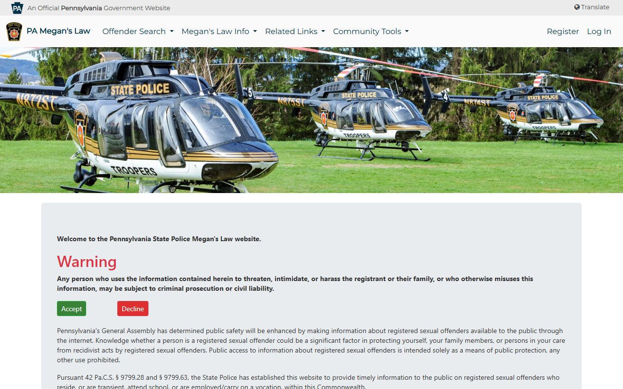 Pennsylvania criminal history record information and recent arrests