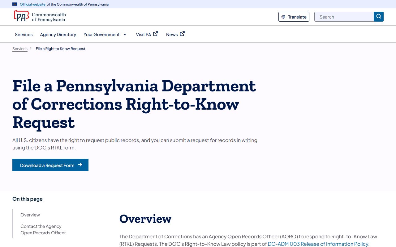 Pennsylvania attorney general office for recent arrest record oversight